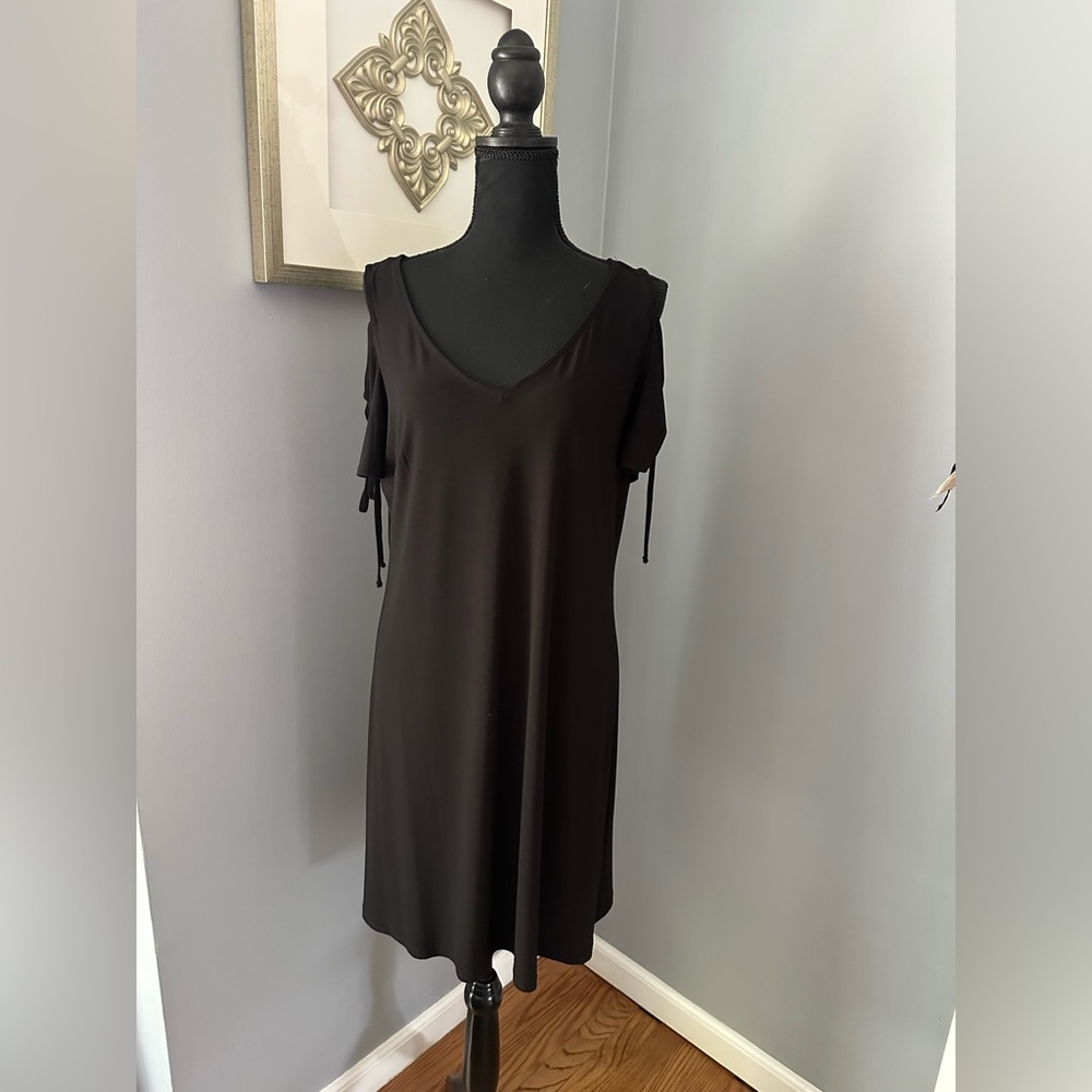 MSK Black Dress with Tie Sleeves